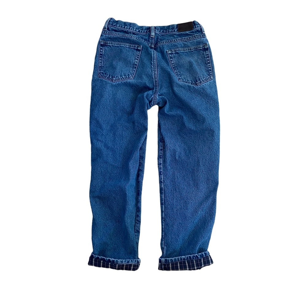 L.L. Bean Men's Flannel Lined Jeans Size 33 x 29 Classic Fit, Blue and Broken-In - Picture 3 of 12
